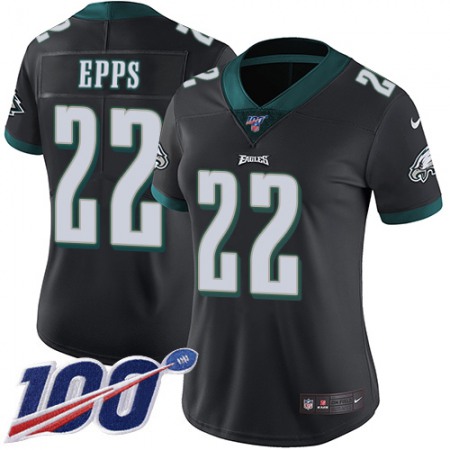 Nike Eagles #22 Marcus Epps Black Alternate Women's Stitched NFL 100th Season Vapor Untouchable Limited Jersey