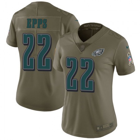 Nike Eagles #22 Marcus Epps Olive Women's Stitched NFL Limited 2017 Salute To Service Jersey