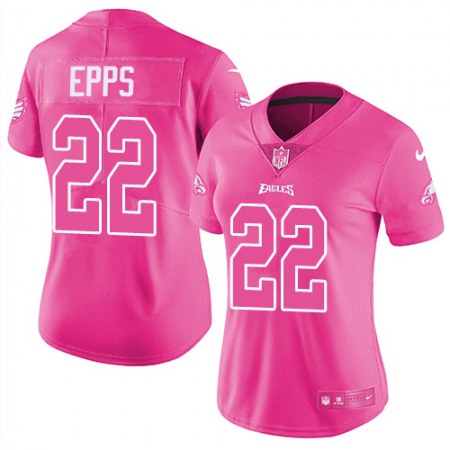 Nike Eagles #22 Marcus Epps Pink Women's Stitched NFL Limited Rush Fashion Jersey