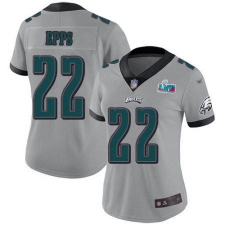 Nike Eagles #22 Marcus Epps Silver Super Bowl LVII Patch Women's Stitched NFL Limited Inverted Legend Jersey