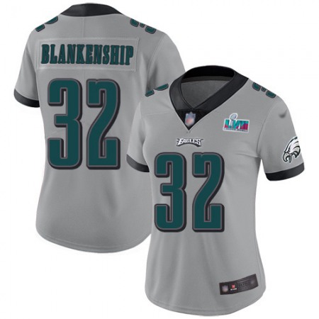 Nike Eagles #32 Reed Blankenship Silver Super Bowl LVII Patch Women's Stitched NFL Limited Inverted Legend Jersey