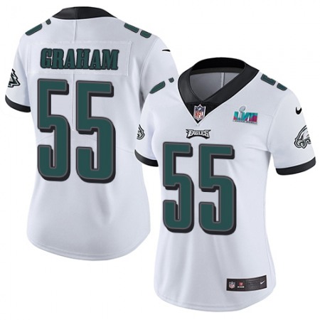 Nike Eagles #55 Brandon Graham White Super Bowl LVII Patch Women's Stitched NFL Vapor Untouchable Limited Jersey