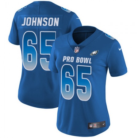 Nike Eagles #65 Lane Johnson Royal Women's Stitched NFL Limited NFC 2018 Pro Bowl Jersey