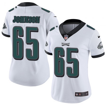 Nike Eagles #65 Lane Johnson White Women's Stitched NFL Vapor Untouchable Limited Jersey