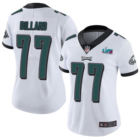 Nike Eagles #77 Andre Dillard White Super Bowl LVII Patch Women's Stitched NFL Vapor Untouchable Limited Jersey