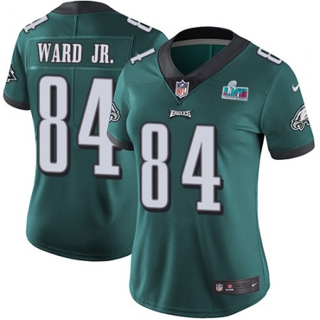 Nike Eagles #84 Greg Ward Jr. Green Team Color Super Bowl LVII Patch Women's Stitched NFL Vapor Untouchable Limited Jersey