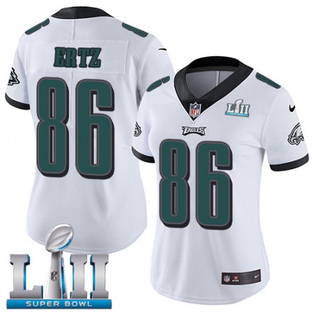 Nike Eagles #86 Zach Ertz White Super Bowl LII Women's Stitched NFL Vapor Untouchable Limited Jersey