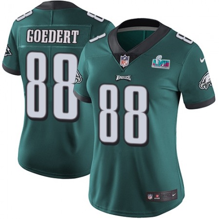 Nike Eagles #88 Dallas Goedert Green Team Color Super Bowl LVII Patch Women's Stitched NFL Vapor Untouchable Limited Jersey