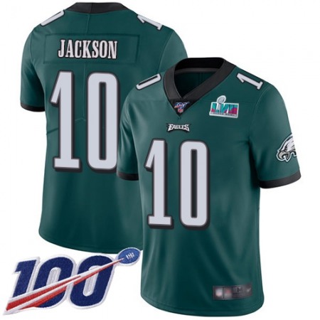 Nike Eagles #10 DeSean Jackson Green Team Color Super Bowl LVII Patch Youth Stitched NFL 100th Season Vapor Limited Jersey