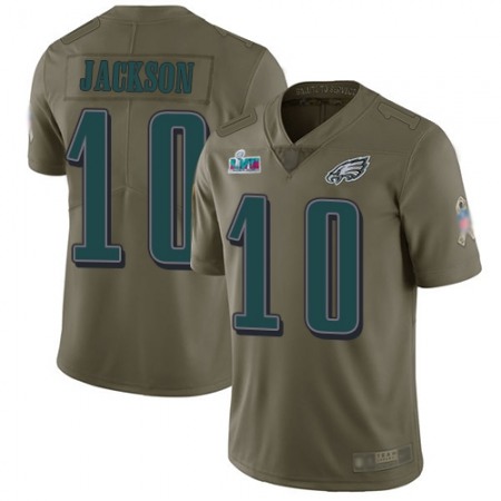 Nike Eagles #10 DeSean Jackson Olive Super Bowl LVII Patch Youth Stitched NFL Limited 2017 Salute To Service Jersey