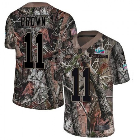 Nike Eagles #11 A.J. Brown Camo Super Bowl LVII Patch Youth Stitched NFL Limited Rush Realtree Jersey