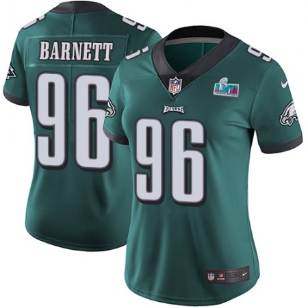 Nike Eagles #96 Derek Barnett Green Team Color Super Bowl LVII Patch Women's Stitched NFL Vapor Untouchable Limited Jersey