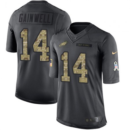 Nike Eagles #14 Kenneth Gainwell Black Youth Stitched NFL Limited 2016 Salute to Service Jersey