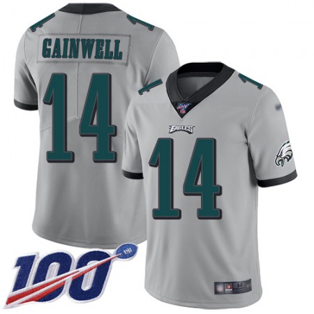 Nike Eagles #14 Kenneth Gainwell Silver Youth Stitched NFL Limited Inverted Legend 100th Season Jersey