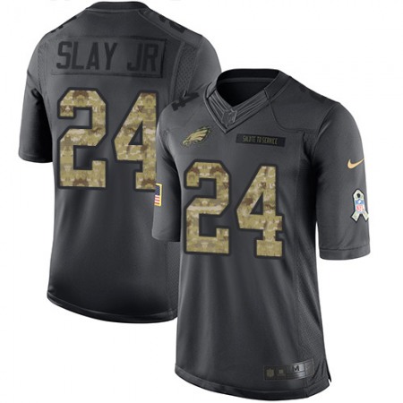 Nike Eagles #24 Darius Slay Jr Black Youth Stitched NFL Limited 2016 Salute to Service Jersey