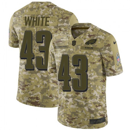 Nike Eagles #43 Kyzir White Camo Youth Stitched NFL Limited 2018 Salute To Service Jersey