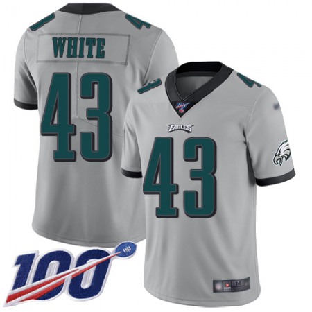 Nike Eagles #43 Kyzir White Silver Youth Stitched NFL Limited Inverted Legend 100th Season Jersey