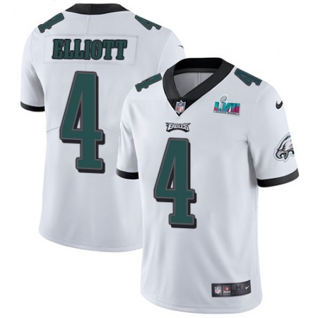 Nike Eagles #4 Jake Elliott White Super Bowl LVII Patch Youth Stitched NFL Vapor Untouchable Limited Jersey