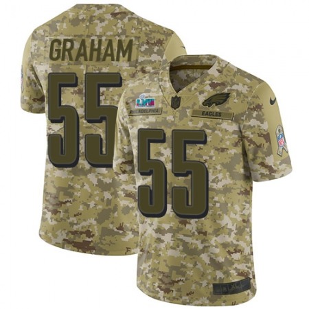 Nike Eagles #55 Brandon Graham Camo Super Bowl LVII Patch Youth Stitched NFL Limited 2018 Salute To Service Jersey