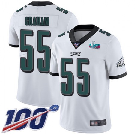 Nike Eagles #55 Brandon Graham White Super Bowl LVII Patch Youth Stitched NFL 100th Season Vapor Limited Jersey