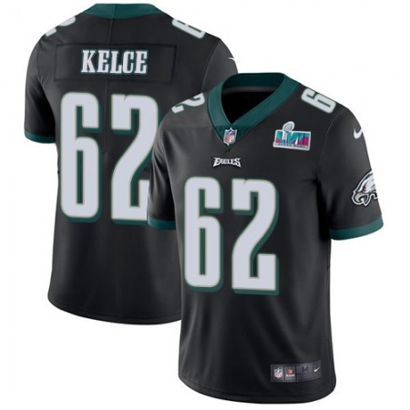 Nike Eagles #62 Jason Kelce Black Super Bowl LVII Patch Alternate Youth Stitched NFL Vapor Untouchable Limited Jersey