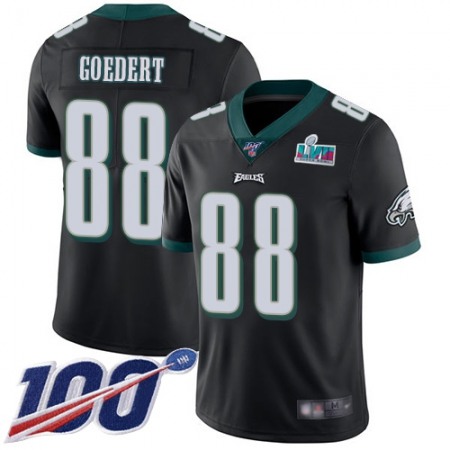 Nike Eagles #88 Dallas Goedert Black Super Bowl LVII Patch Alternate Youth Stitched NFL 100th Season Vapor Limited Jersey