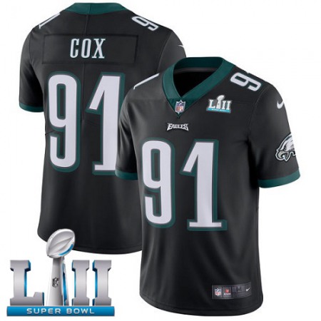 Nike Eagles #91 Fletcher Cox Black Alternate Super Bowl LII Youth Stitched NFL Vapor Untouchable Limited Jersey