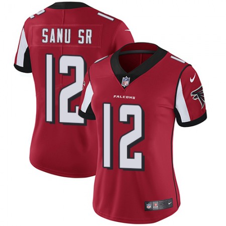 Nike Falcons #12 Mohamed Sanu Sr Red Team Color Women's Stitched NFL Vapor Untouchable Limited Jersey