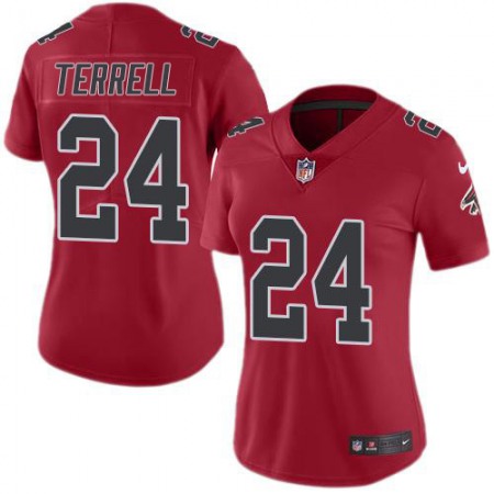 Nike Falcons #24 A.J. Terrell Red Women's Stitched NFL Limited Rush Jersey