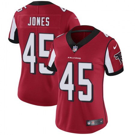 Nike Falcons #45 Deion Jones Red Team Color Women's Stitched NFL Vapor Untouchable Limited Jersey