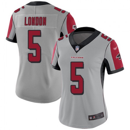 Nike Falcons #5 Drake London Silver Stitched Women's NFL Limited Inverted Legend Jersey