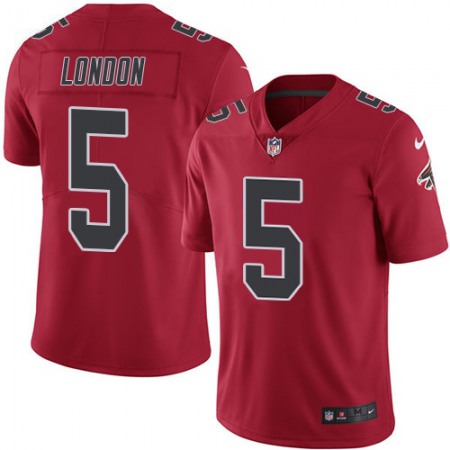 Nike Falcons #5 Drake London Red Stitched Youth NFL Limited Rush Jersey