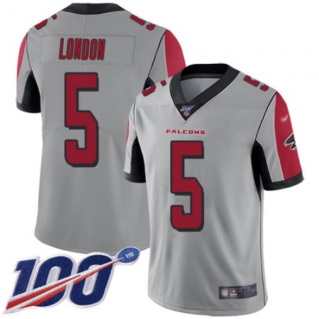 Nike Falcons #5 Drake London Silver Stitched Youth NFL Limited Inverted Legend 100th Season Jersey