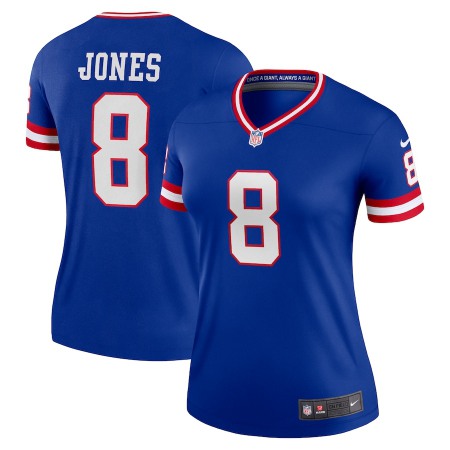 New York Giants #8 Daniel Jones Royal Women's Nike Royal Classic Player Legend Jersey