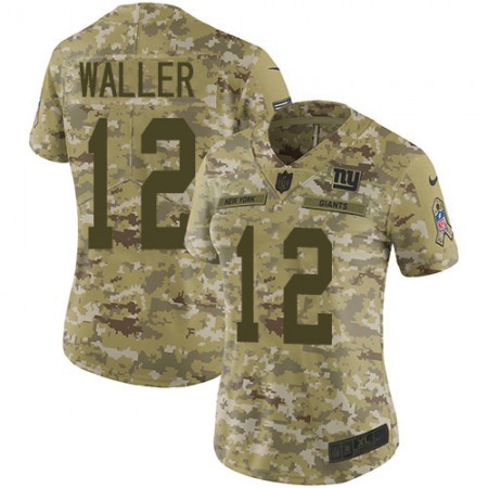 Nike Giants #12 Darren Waller Camo Women's Stitched NFL Limited 2018 Salute to Service Jersey