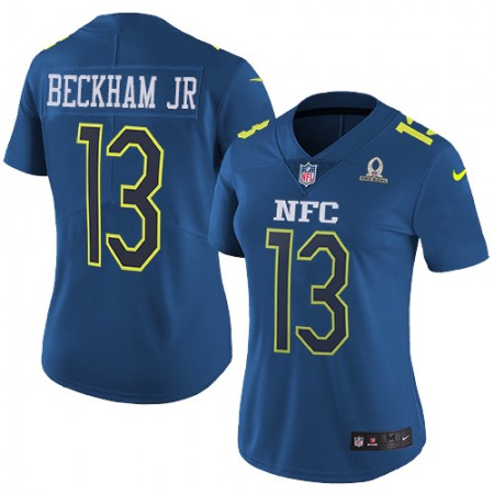 Nike Giants #13 Odell Beckham Jr Navy Women's Stitched NFL Limited NFC 2017 Pro Bowl Jersey