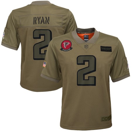 Youth Atlanta Falcons #2 Matt Ryan Nike Camo 2019 Salute to Service Game Jersey