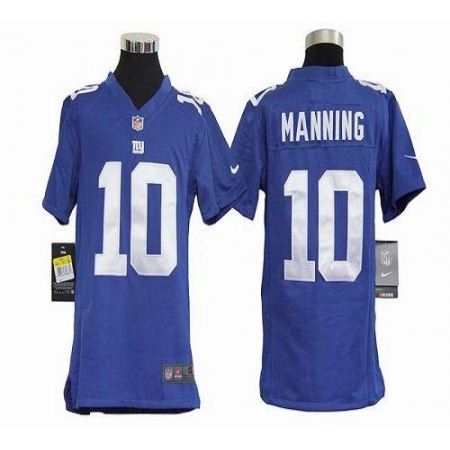 Nike Giants #10 Eli Manning Royal Blue Team Color Youth Stitched NFL Elite Jersey