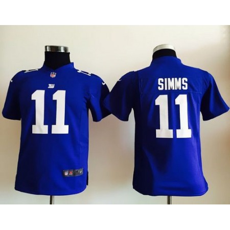 Nike Giants #11 Phil Simms Royal Blue Team Color Youth Stitched NFL Elite Jersey