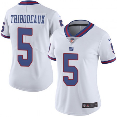 Nike Giants #5 Kayvon Thibodeaux White Women's Stitched NFL Limited Rush Jersey