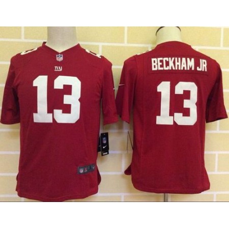 Nike Giants #13 Odell Beckham Jr Red Alternate Youth Stitched NFL Elite Jersey