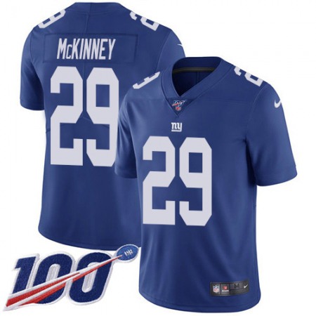 Nike Giants #29 Xavier McKinney Royal Blue Team Color Youth Stitched NFL 100th Season Vapor Untouchable Limited Jersey