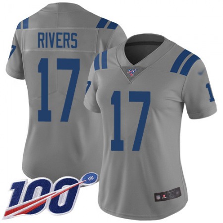 Nike Colts #17 Philip Rivers Gray Women's Stitched NFL Limited Inverted Legend 100th Season Jersey