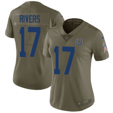 Nike Colts #17 Philip Rivers Olive Women's Stitched NFL Limited 2017 Salute To Service Jersey