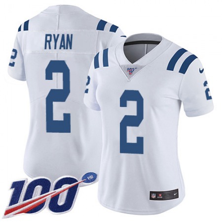 Nike Colts #2 Matt Ryan White Women's Stitched NFL 100th Season Vapor Untouchable Limited Jersey