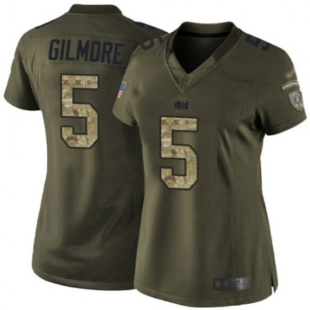 Nike Colts #5 Stephon Gilmore Green Women's Stitched NFL Limited 2015 Salute to Service Jersey