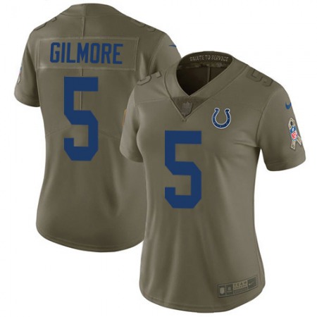 Nike Colts #5 Stephon Gilmore Olive Women's Stitched NFL Limited 2017 Salute To Service Jersey