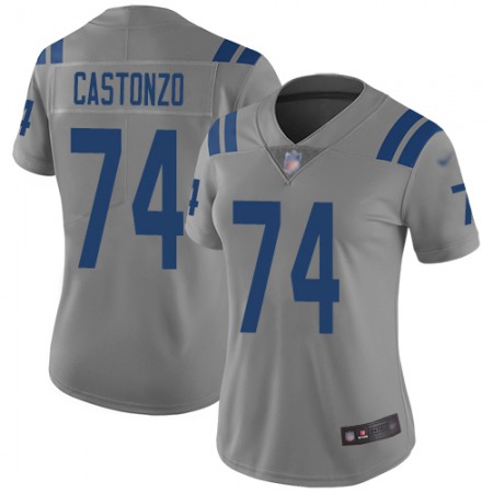 Nike Colts #74 Anthony Castonzo Gray Women's Stitched NFL Limited Inverted Legend Jersey