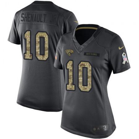 Nike Jaguars #10 Laviska Shenault Jr. Black Women's Stitched NFL Limited 2016 Salute to Service Jersey