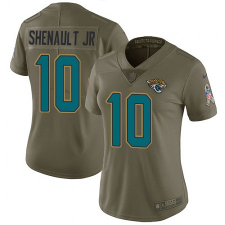 Nike Jaguars #10 Laviska Shenault Jr. Olive Women's Stitched NFL Limited 2017 Salute To Service Jersey